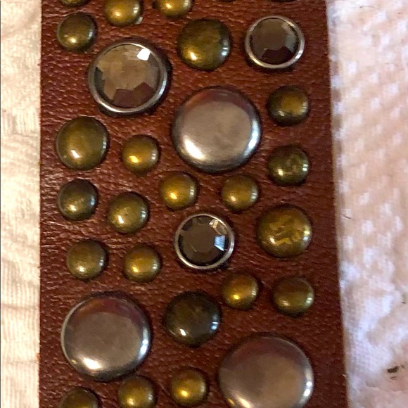 Brown Leather Belt with Stud-like Detailing - Picture 3 of 8